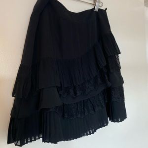 WHBM Sheer/lace/pleated skirt